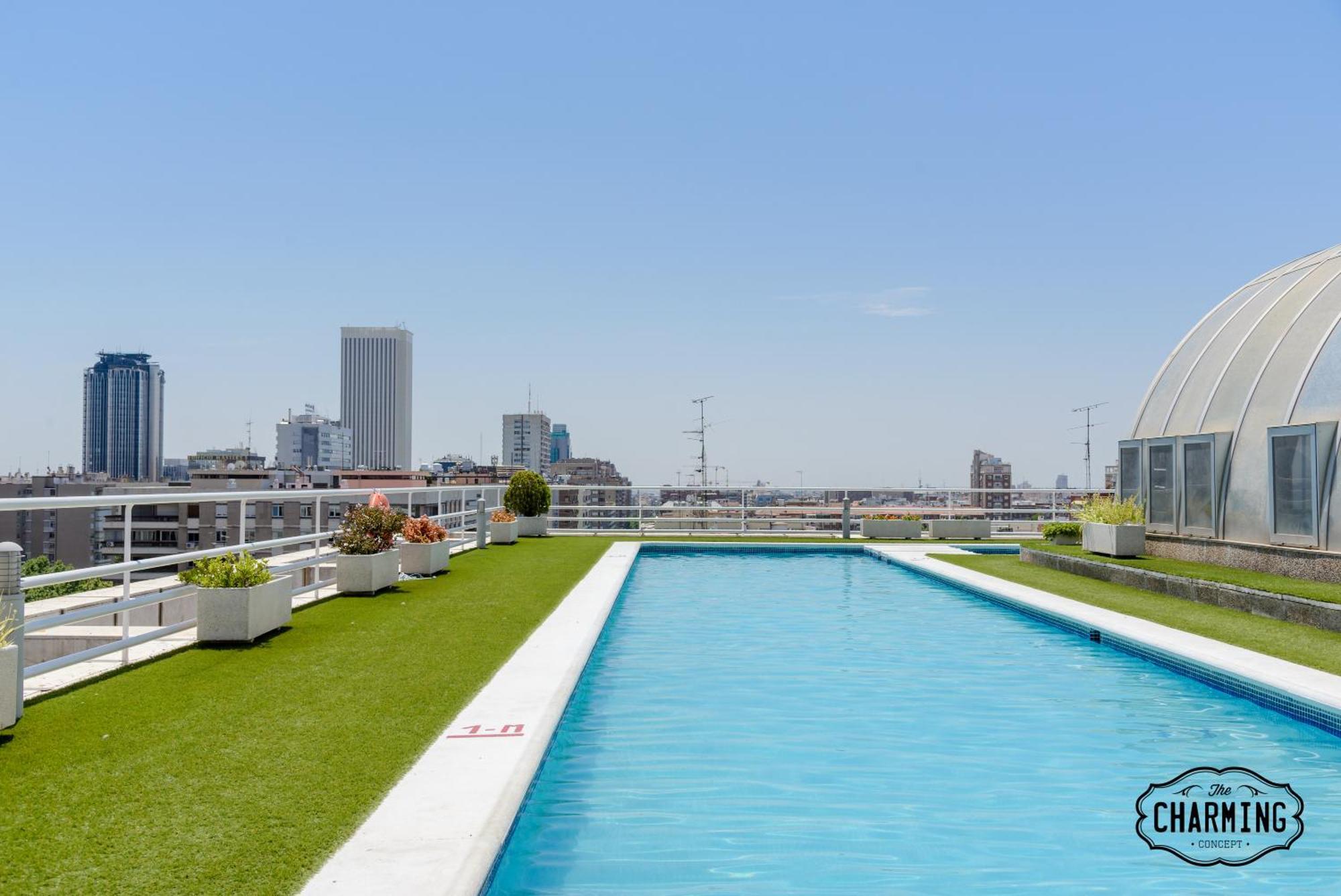 Ferienwohnung Charming Eurobuilding 2 Terrace Exclusive - Plaza De Parking Madrid Exterior foto